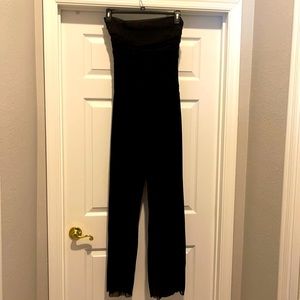 Black strapless jumpsuit